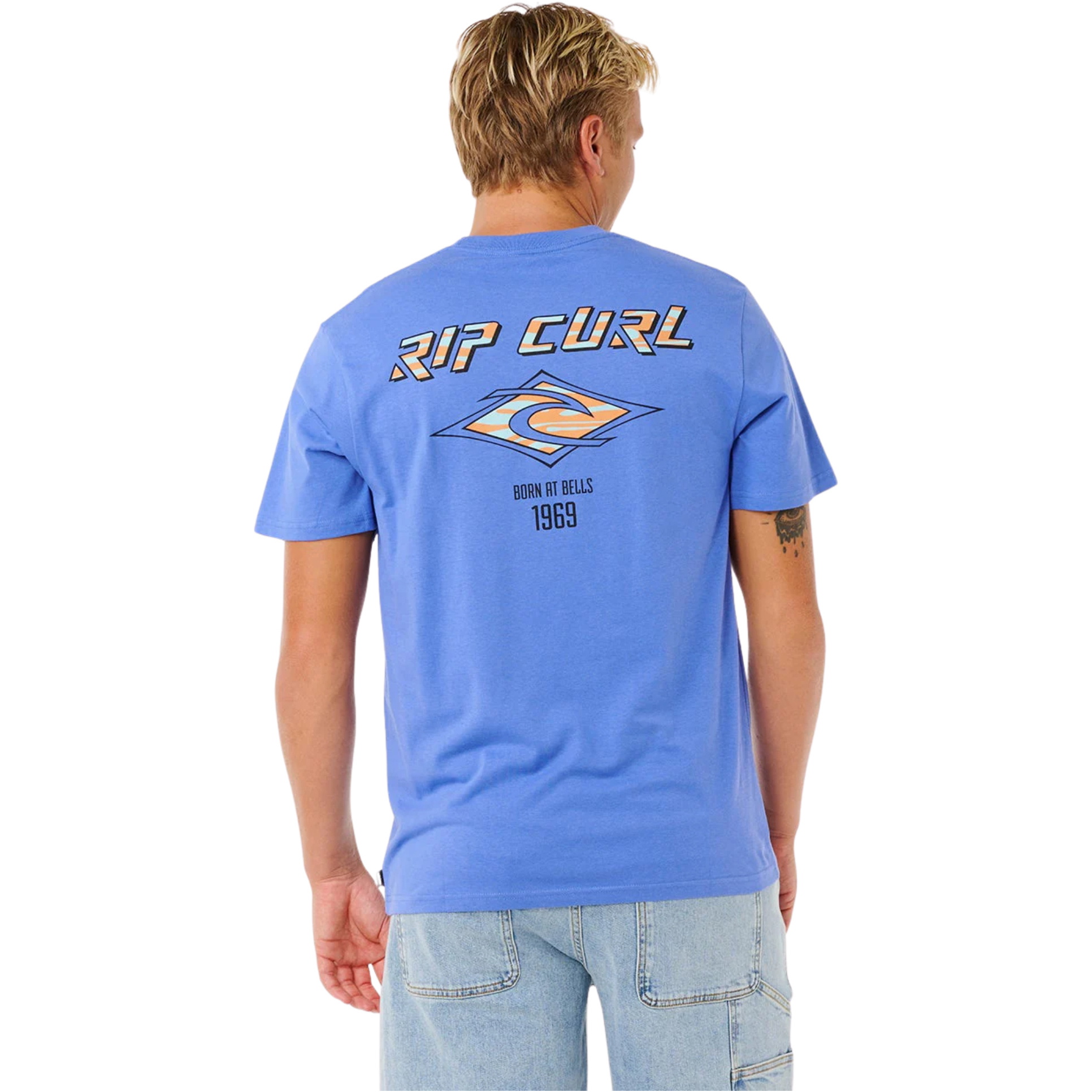 2026 Rip Curl Mens Fade Out Icon Tee 0CAMTE - Blue Haze